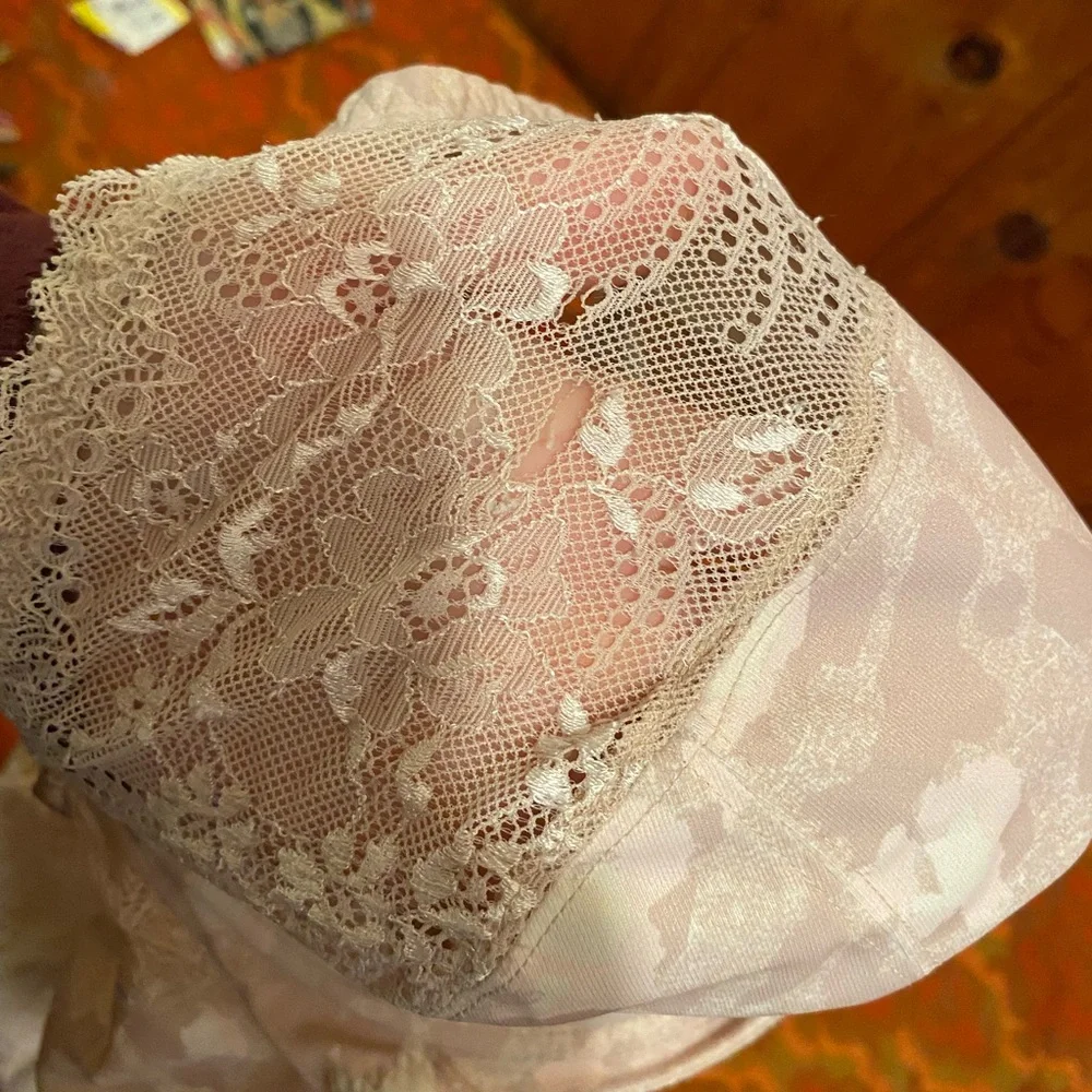 Elomi Underwire Bra nude Beige Lace Pale Pink Camo Demi Stretch TShirt Rare - Picture 5 of 11
